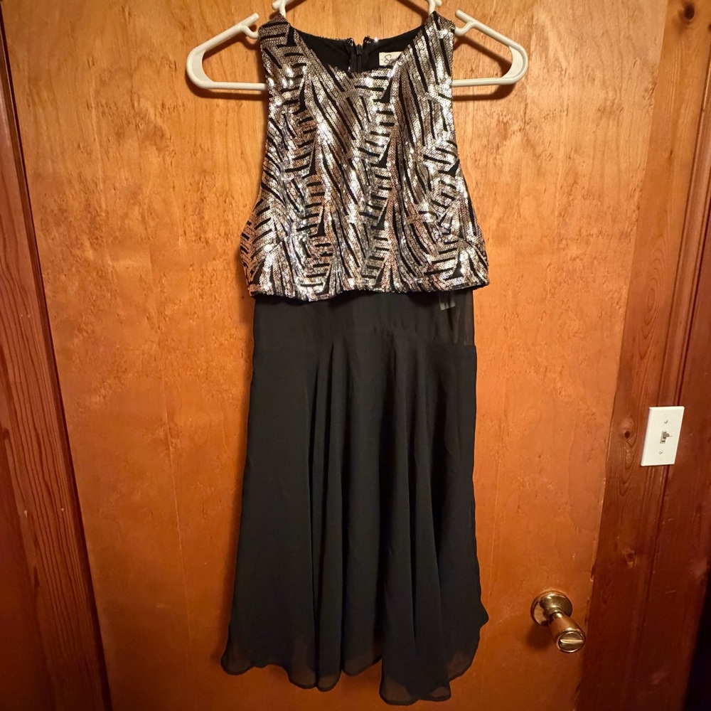 Speechless Black Dress with Rose Gold‎ Sequins